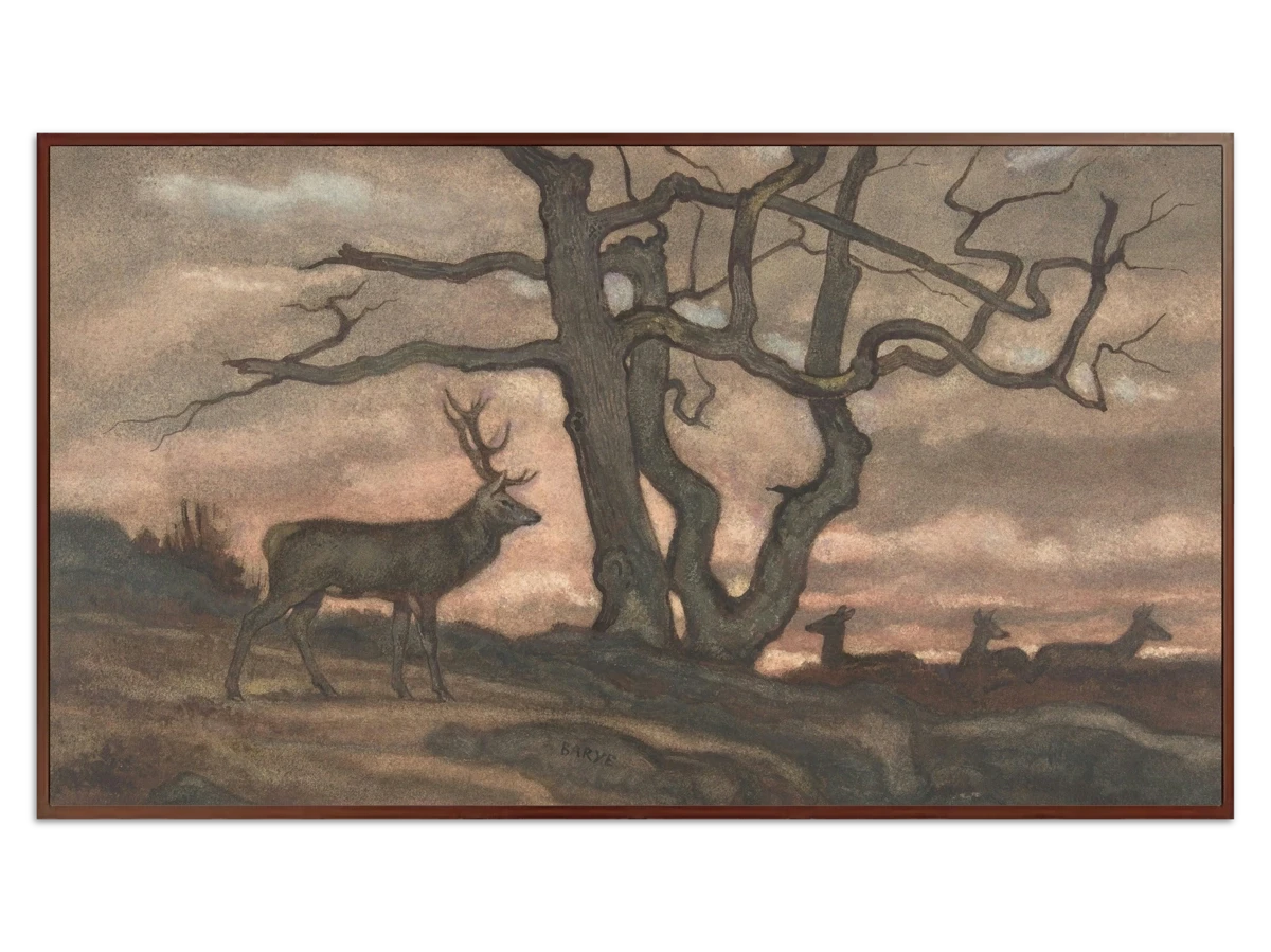Deer and Tree Against Sunset Deer and Tree Against Sunset for Samsung Frame TV - Best Frame TV Art