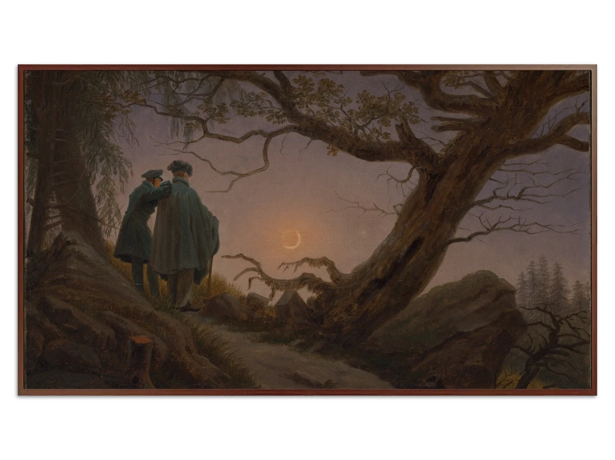 Two Men Contemplating the Moon Two Men Contemplating the Moon for Samsung Frame TV - Best Frame TV Art