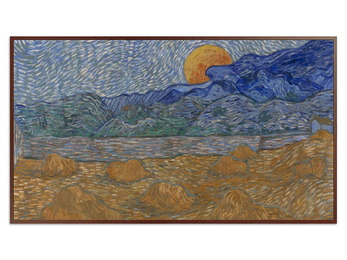 Landscape with Wheat Sheaves and Rising Moon Landscape with Wheat Sheaves and Rising Moon for Samsung Frame TV - Best Frame TV Art